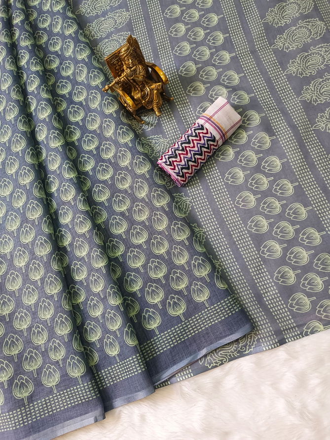 VK 4253 Soft Linen Printed Sarees Non Catalog Sarees Wholesale Price In Surat